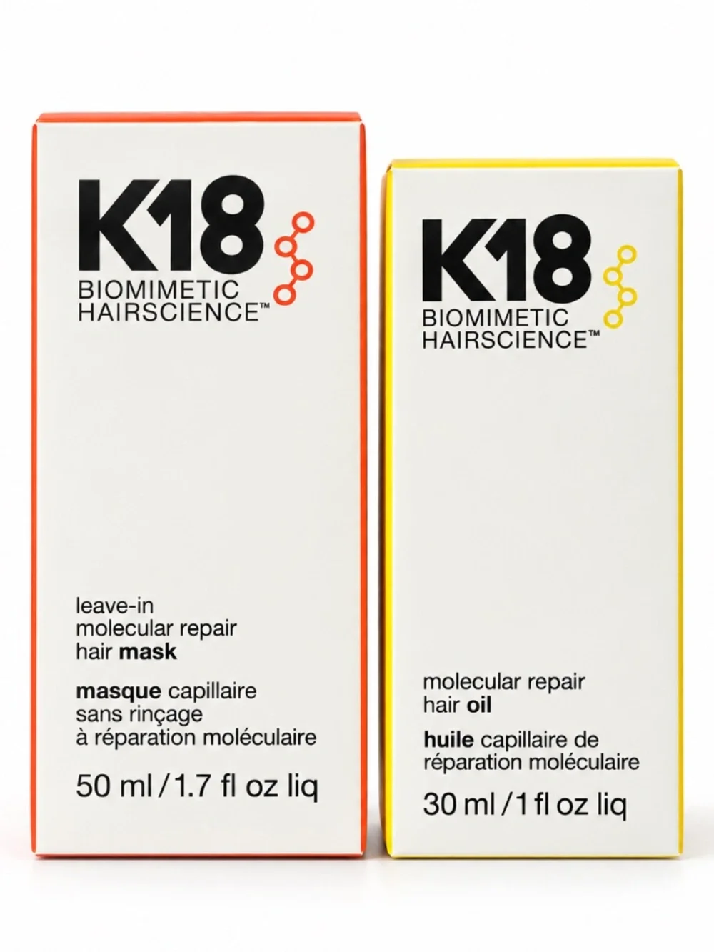 K18 Molecular Repair Hair Mask 50ml + Hair Oil 30ml Duo NEW